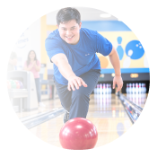 Young adult bowling