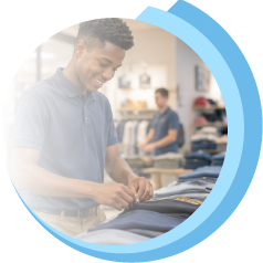 Young adult exploring workplace and vocational skills