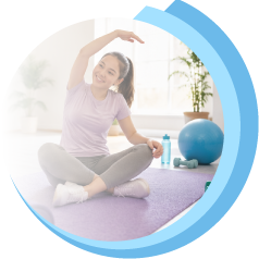 Young adult practicing recreation and wellness activities